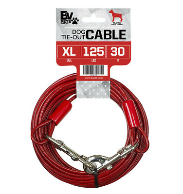 #ad BV Pet Tie Out Cable for X Large Dogs Up To 125 lbs 30 Ft $16.99