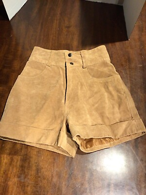 #ad Vintage Don’t Stop Brown Leather Shorts Size 8 $16.80