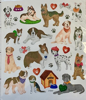 #ad Puppy Love Dog Glitter Stickers Pets Animals Stickers Planner Papercraft Party $3.75