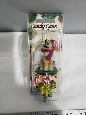 #ad Christmas Ornament Dog Candy Cane Ornament New Gift $5.00