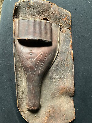 #ad civil war gun holster antique brown leather durable $225.00