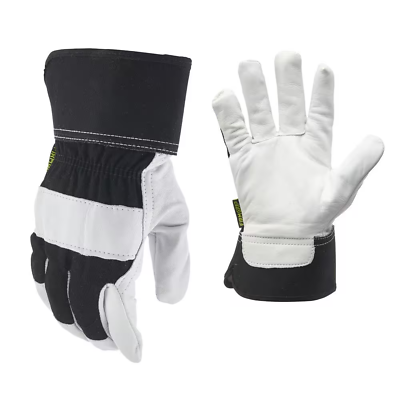 #ad Goatskin Leather Palm Large Glove Grip Firm Durable Resistant Abrasion Men#x27;s $9.76