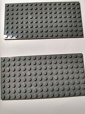 #ad New Plate Dark Gray 8X16 BasePlate #92438 — 2 Pieces — Compatible With Lego $9.45