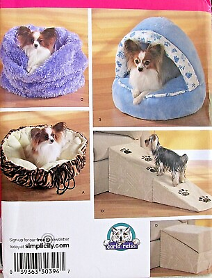 Simplicity Home Decor Sewing Pattern Dog Bed Ramp Carla Reiss $12.00