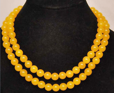 #ad 8mm Natural Round Yellow Topaz Gemstone Beads Necklace 36#x27;#x27; Long AAA $6.99