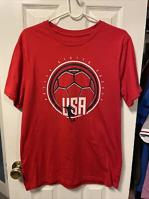 #ad Team USA United States Soccer Men’s Red Shirt Size Large $13.99