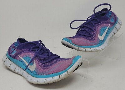 #ad Nike Free Womens Flyknit 5.0 615806 515 Atomic Purple Sneaker Shoes Size 7 $26.95