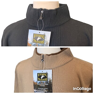 #ad Wyoming Traders Mens Australian Merino Wool 1 4 Zip Sweater $109.95