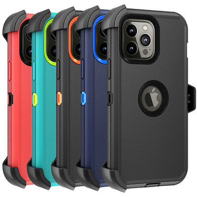 #ad For iPhone 15 Pro Max 14 13 12 11 Shockproof Case Defender Cover With Belt Clip $9.98