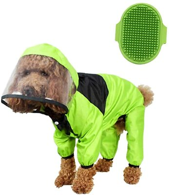 #ad #ad Dog Raincoat pet Waterproof Rainproof Jacket with Hood Breathable Size:S $17.99
