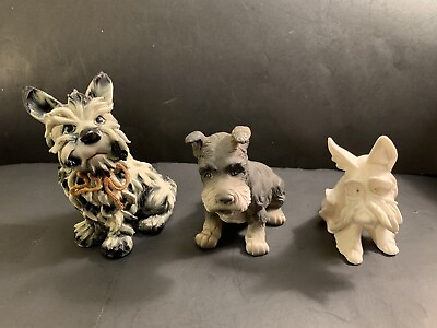 Schnauzer dog Unique Set Of 3 Different Colors amp; Sizes Figurines Italy Japan vTG $40.00