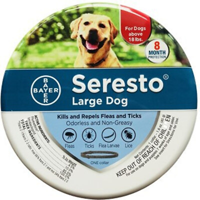 #ad Seresto Flea amp; Tick Collar for Large Dogs 18 lbs 8 Months Protection New Sealed $21.69