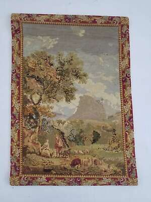 #ad Vintage French Village Scene Wall Hanging Tapestry Panel 103x73cm GBP 175.00