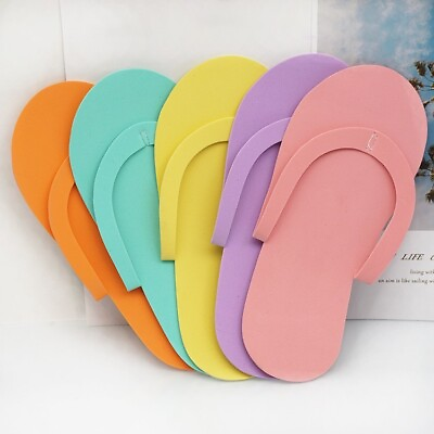 #ad 36 Pairs Disposable Foam Slippers for Spa Beach Guest Use Random Color $19.99