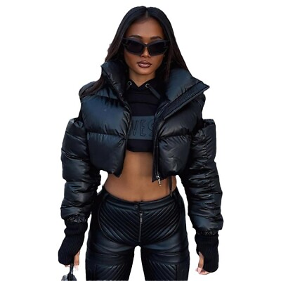 #ad NEW Winter Stylish Women Zipper Long Sleeves Patchwork Casual Jacket Coat $46.52