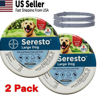 #ad 2X Seresto Flea amp; Tick Collar for Large Dogs 18lbs 8Months Protection New Sealed $35.59