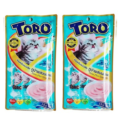 #ad Toro Cat Cream Snack Food Treats Flavor Pet Healthy Lick Tuna Goat Milk 10s 15g $23.21