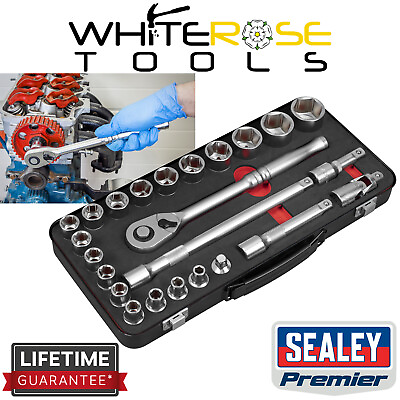 #ad Sealey Socket Set 1 2quot;Sq Drive 24pc Premier Platinum Series GBP 75.00