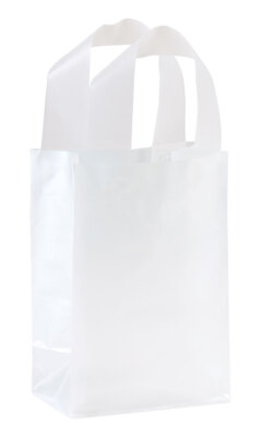 #ad Small Clear Frosted Plastic Shopping Bags 5quot; x 3quot; x 7quot; Case of 100 $35.99