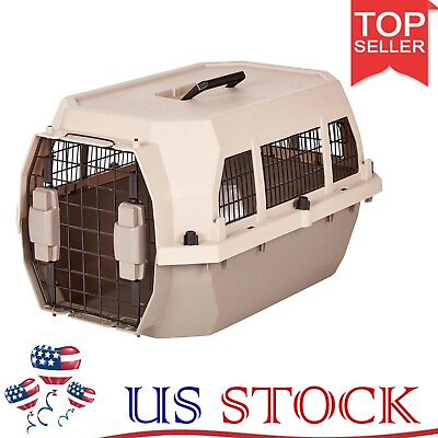 #ad Hard Sided Dog Cat Kennel Single Door Travel Pet Carrier Metal Wire Ventilation $43.37