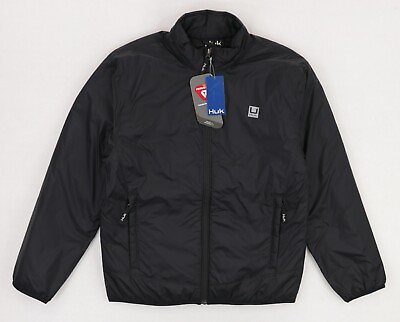 #ad Huk Waypoint Insulated Jacket PrimaLoft Men#x27;s Medium Black Full Zip Packable NWT $79.99