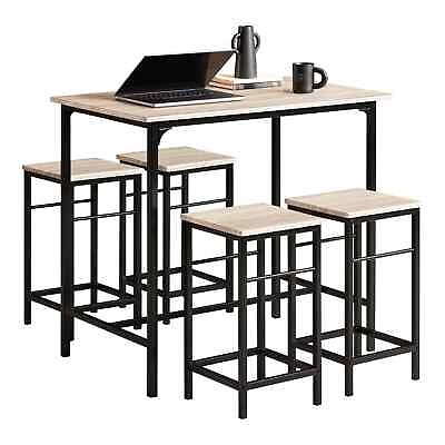 #ad Haotian Industrial Style Dining Set 1 Table and 4 StoolsBreakfast TableOGT11 N $149.99