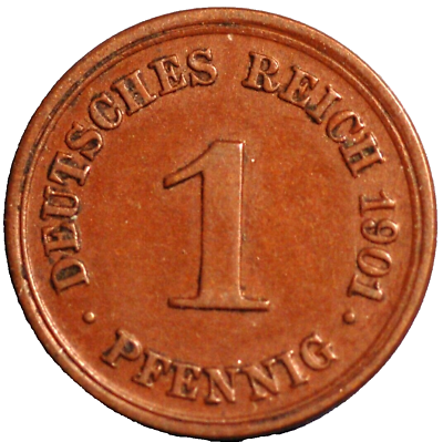 #ad Germany 1 Pfennig 1901 D Wilhelm II KM# 10 $23.40