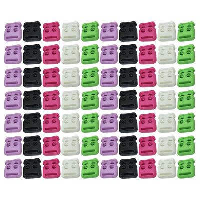 #ad 100 Pcs Toggle Stopper Clip Face Cover Cord Lock Spring Buckle $12.89