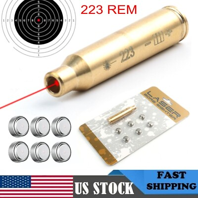 #ad Hunting Bore Sighter Sight 223 rem 5.56 Cartridge Red Laser Boresighter US STOCK $11.98