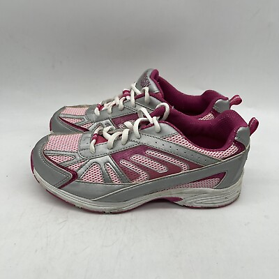 #ad Danskin Now Girl#x27;s Athletic Tennis Shoes Sneakers Silver Pink Size 4 $15.00