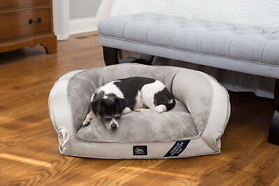 #ad Pedic Memory Foam Mini Couch Dog Bed Grey Small $37.00