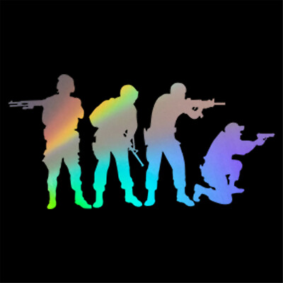 #ad 2pcs Funny Team Army Shooting Vinyl Decal Car Window Door Laptop Wall Stickers $3.73