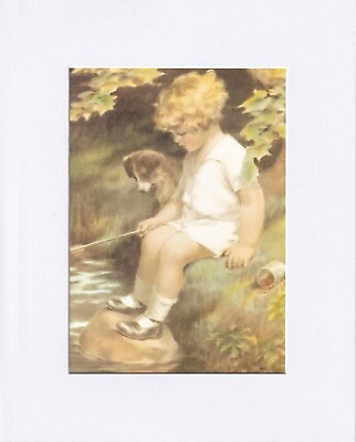 #ad 8X10quot; Matted Print Painting Art Picture Bessie Pease Gutmann: Girl At Creek $13.99