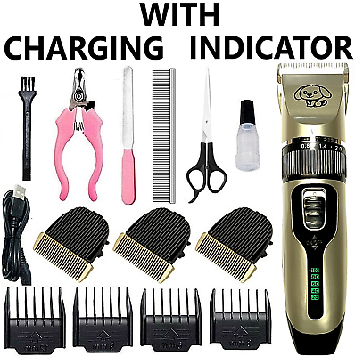 #ad Dog Cat Pet Grooming Kit Rechargeable Cordless Electric Hair Clipper Trimmer Set $28.99