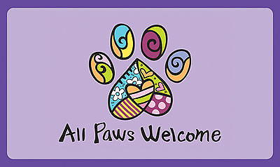 #ad Toland All Paws Welcome 18 x 30 Decorative Puppy Dog Cat Pet Floor Mat Doormat $22.98
