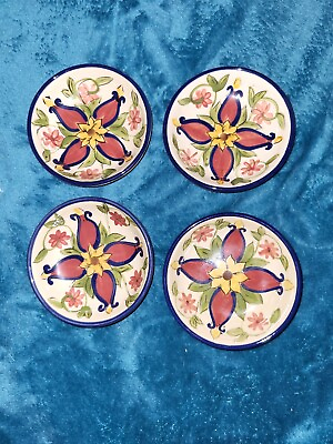 #ad Pier1 Vallarta Dipping Bowls Dishes Set Of 4 Hand painted $23.99