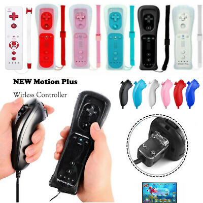#ad Built in Motion Plus Remote Controller Nunchuck Case For Nintendo Wii Wii U $16.59