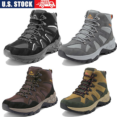#ad US Men#x27;s Hiking Boots Waterproof Ankle Trekking Work Boots Climb Boots $27.99