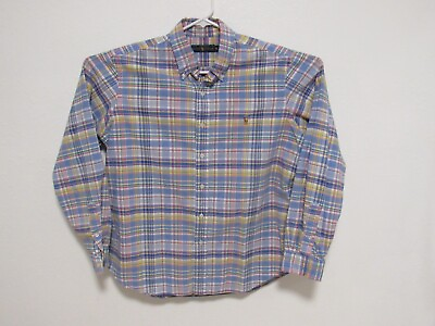 #ad Ralph Lauren Colorful Casual Long Sleeve Button Down Plaid Shirt Men#x27;s size XL $19.99