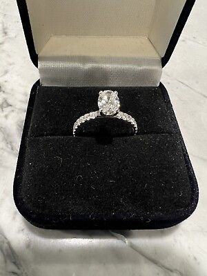 #ad 1.50 Carat Total 1.00 ct Center 0.50 ct Side Set in 18K White Gold Ring $4850.00
