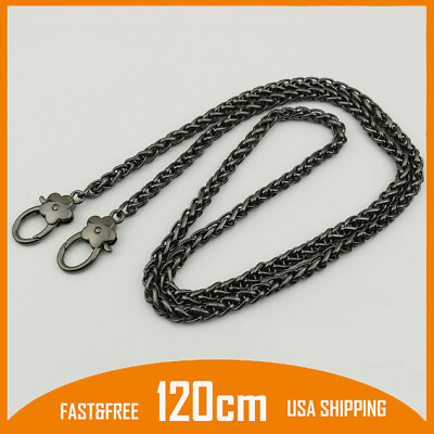 #ad Black DIY Bag Accessories Bag Chain Twists Chain Metal Handbag Strap 120cm $12.85