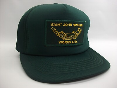 #ad Saint John Spring Works Patch Hat Vintage Green Snapback Baseball Cap $29.99