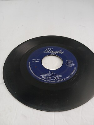 #ad The Last Poets O.D. Black Thighs Funk Rap Soul 45 Single Douglas Blue Label $37.49