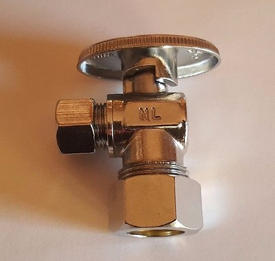 #ad 100 5 8quot; OD X 3 8quot; OD 1 4 TURN COMPRESSION ANGLE STOP VALVE FULL PORT LEAD FREE $315.99