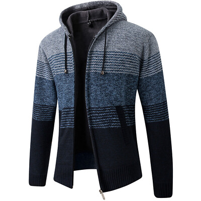 #ad Faux Lamb Fur Warm Thick Sweater Knit Cardigan Lining Coat Baseball Jacket $47.51