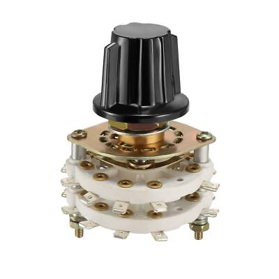 #ad 4P4T 4 Pole 4 Position 2 Deck Band Channel Rotary Switch Selector with Knob NEW $11.03