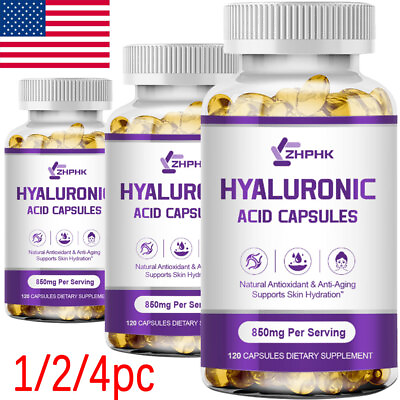#ad 120Pcs Hyaluronic Acid Capsules For Healthy Joints Anti Aging Reduce Wrinkles $24.99