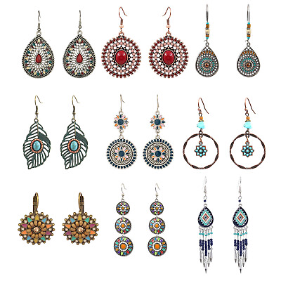 #ad 18pcs Fashion Women Bohemian Boho Long Tassel Hook Drop Dangle Earrings Jewelry $17.66