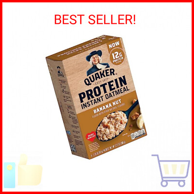 #ad Quaker Protein Instant Oatmeal Banana Nut 12.9 Oz 6 Count Pack of 1 $6.97