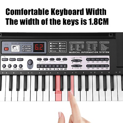 #ad 61 Key Digital Piano Electronic Keyboard Electric Piano Music W Mic Kids Gift $35.19